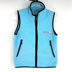 Vail Colorado Ski Full Zip Fleece Vest Size XS Skiing Slopes Warm Outdoor Blue